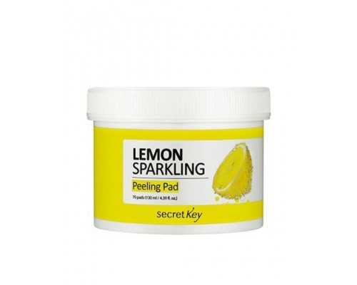 Secret Key Двусторонние пэды для интенсивного пилинга лица Lemon Sparkling Peeling Pad, 70 pcs 