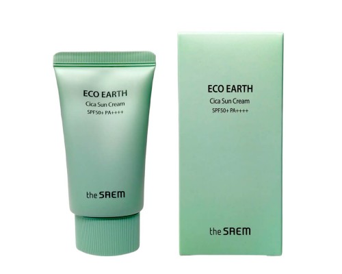 The SAEM Солнцезащитный крем для чувствительной кожи Eco Earth Cica Sun Cream SPF 50+ PA++++