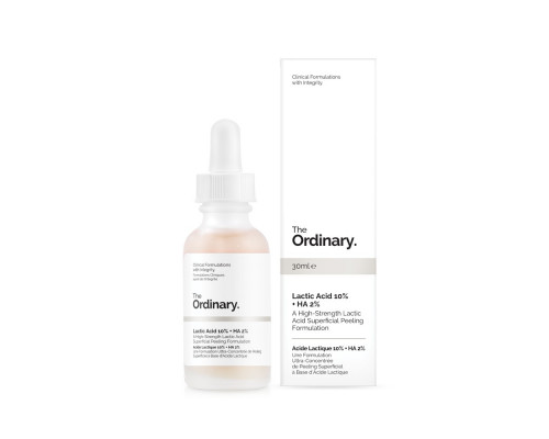 The Ordinary, Отшелушивающая сыворотка  Lactic Acid 10% + HA 2%, Сыворотка-пилинг с молочной кислотой, 30 ml 